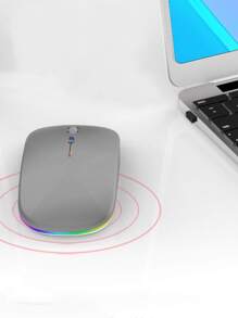 Ratón inalámbrico Ratón inalámbrico recargable para juegos en portátiles, silencio, oficina, monomodo, Bluetooth - Gris Oscuro - Ver 5