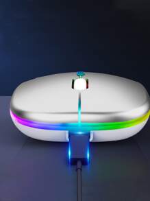 Ratón inalámbrico Ratón inalámbrico recargable para juegos en portátiles, silencio, oficina, monomodo, Bluetooth - Plateado - Ver 6