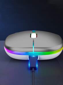 Ratón inalámbrico Ratón inalámbrico recargable para juegos en portátiles, silencio, oficina, monomodo, Bluetooth - Gris Oscuro - Ver 6