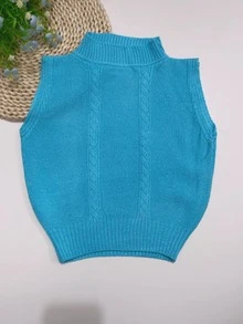 Women Knit Tops - 淺藍色 - 查看 1