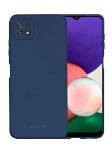 Soft Silicone Soft Touch Case For Galaxy A22 5G - Blue - View 1
