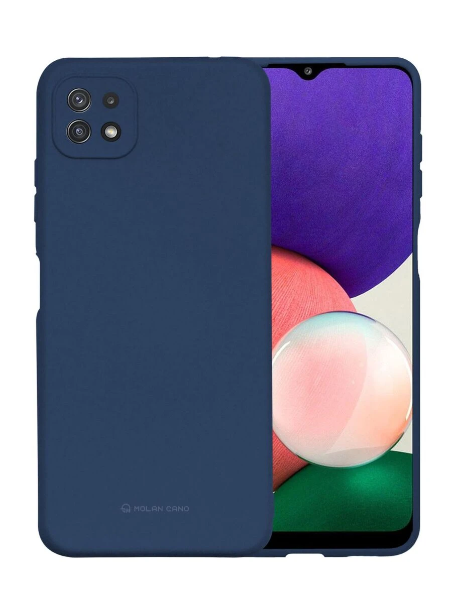 Soft Silicone Soft Touch Case For Galaxy A22 5G - Blue - View 1
