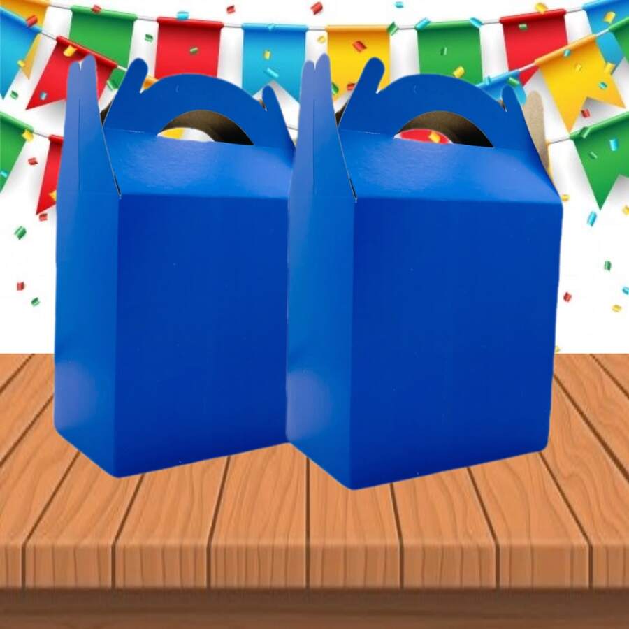 30 Dulceros de Colores Cumpleaños Fiesta Aguinaldo Bolo Caja Cartón Dulceras - Azul Marino - Ver 1