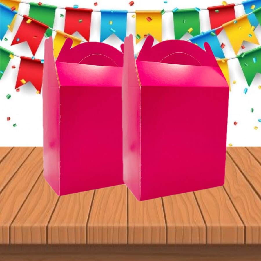 40 Colorful Candy Boxes Birthday Party Bonus Bolo Cardboard Candy Box - Hot Pink - View 1