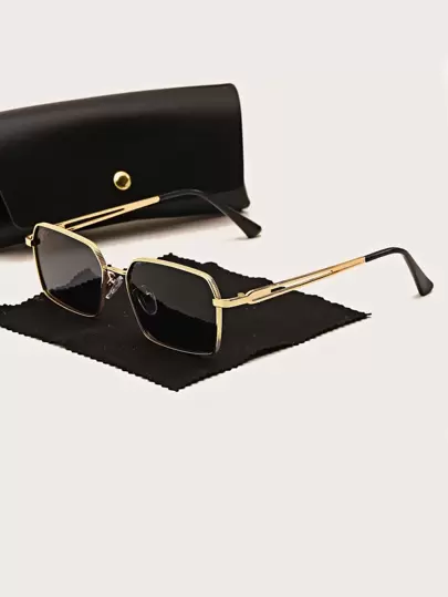 1 st. herrbågar i zinklegering med taktiska linser, moderiktiga glasögon för bilkörning och resor, eleganta , accessoarer för stranden, , gatustil, passar för tröja, tröja, huvtröja, läderbyxor och cargobyxor för sommarstrandsemester, utomhus och resor.