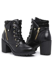 Women Fashion Boots - Negro - Ver 1
