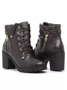 Women Fashion Boots - 咖啡棕 - 查看 1