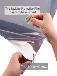 1roll Heat Control Window Film Non-Adhesive One Way Mirror Solar Film Static Cling Sun Blocking Glare Reduction Anti UV Window Tint Removable for Home and Office Silver - Silver - View 9