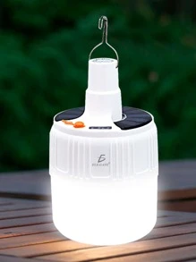 Lámpara Emergencia Portátil Recargable LED Y Usb carga solar y eléctrica  para salir al exterior - Blanco - Ver 5