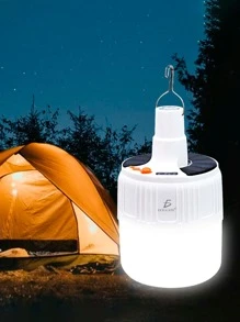 Lámpara Emergencia Portátil Recargable LED Y Usb carga solar y eléctrica  para salir al exterior - Blanco - Ver 1