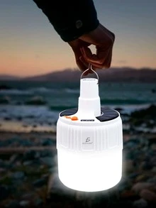 Lámpara Emergencia Portátil Recargable LED Y Usb carga solar y eléctrica  para salir al exterior - Blanco - Ver 2