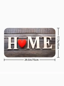Heart & Letter Pattern Anti-slip Absorbent Kitchen Floor Mat - Multicolor - View 8