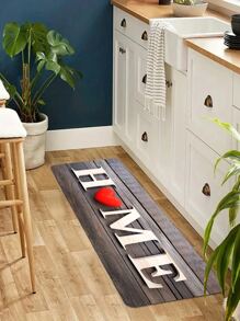 Heart & Letter Pattern Anti-slip Absorbent Kitchen Floor Mat - Multicolor - View 6