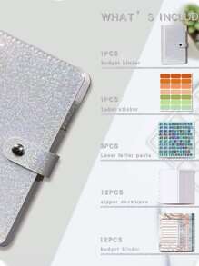 Chất kết dính ngân sách A6 Phong bì tiền mặt PU cho Bộ lập kế hoạch ngân sách , Công cụ lập kế hoạch ngân sách cá nhân , 12 cái Phong bì ngân sách tiền mặt Túi dây kéo , 12 cái Bảng lập kế hoạch hóa đơn ngân sách , 3 miếng dán bảng chữ cái , Nhãn dán 1 cái ( màu trắng ) ) - trắng - Xem 4