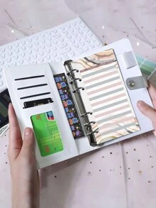 Chất kết dính ngân sách A6 Phong bì tiền mặt PU cho Bộ lập kế hoạch ngân sách , Công cụ lập kế hoạch ngân sách cá nhân , 12 cái Phong bì ngân sách tiền mặt Túi dây kéo , 12 cái Bảng lập kế hoạch hóa đơn ngân sách , 3 miếng dán bảng chữ cái , Nhãn dán 1 cái ( màu trắng ) ) - trắng - Xem 6