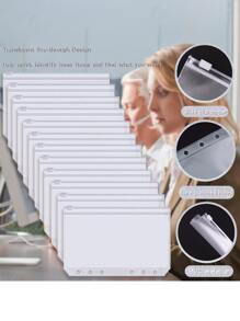 Chất kết dính ngân sách A6 Phong bì tiền mặt PU cho Bộ lập kế hoạch ngân sách , Công cụ lập kế hoạch ngân sách cá nhân , 12 cái Phong bì ngân sách tiền mặt Túi dây kéo , 12 cái Bảng lập kế hoạch hóa đơn ngân sách , 3 miếng dán bảng chữ cái , Nhãn dán 1 cái ( màu trắng ) ) - trắng - Xem 3