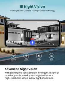 Doorbell Camera Wireless, WiFi Video Doorbell With Chime, 2 Way Audio, AI Smart Human Detection, Night Vision, Cloud Storage, Real Time Alert For Home - Black - View 4