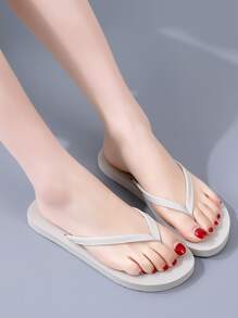 Dép Nữ Đế Bằng, Dép Xỏ Ngón Có Đế Chống Trượt, Xăng Đan Đi Biển Phong Cách Thường Ngày - Màu be - Xem 3