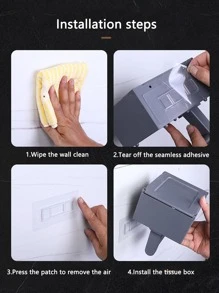 1pc Multifunction Tissue Storage Rack - Black - View 9