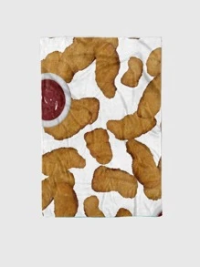 1 chiếc chăn gà rán họa tiết flannel mềm mại và thoải mái - Nhiều màu - Xem 2