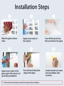 1roll Window Privacy Film Frosted Glass Window Covers Non Adhesive Opaque Stripe Glass Film Removable Sun Blocking Window Coverings Decorative Reed Stickers for Home Office Bathroom - White - View 11