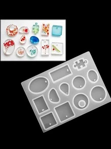 94 件/套（12 片亮片随机）水晶滴管首饰项链吊坠硅胶模具钻头套装 DIY 珠宝手工工艺品装饰 - 彩色 - 查看 2