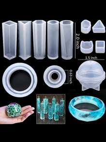 94 件/套（12 片亮片随机）水晶滴管首饰项链吊坠硅胶模具钻头套装 DIY 珠宝手工工艺品装饰 - 彩色 - 查看 3