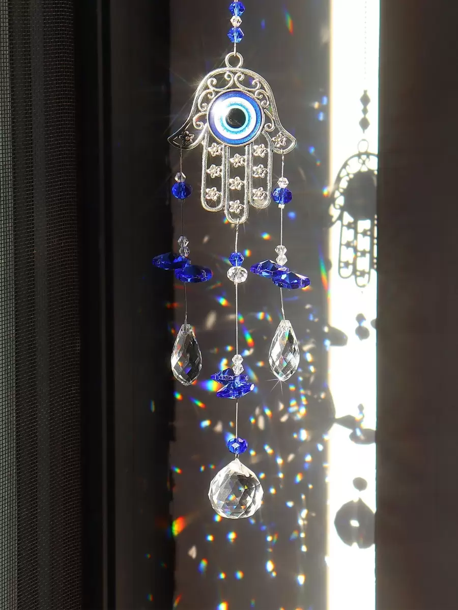 1 pezzo Ornamento da appendere in cristallo artificiale, decorazione per la casa, decorazione per la stanza, decorazione per la parete - Multicolore - Visualizzare 1