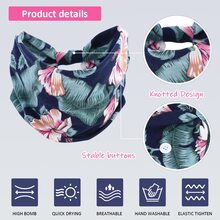 4pcs Boho Headbands with Button Wide Nurse Mask Hair Band Elastic No Slip Fashion Sports Headwear Yoga Ear Saver Workout Headwrap Hair Styling Accessories for Women Girls for Sports Traveling Party Set 1 - Nhiều màu - Xem 2