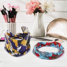 4pcs Boho Headbands with Button Wide Nurse Mask Hair Band Elastic No Slip Fashion Sports Headwear Yoga Ear Saver Workout Headwrap Hair Styling Accessories for Women Girls for Sports Traveling Party Set 1 - Nhiều màu - Xem 5