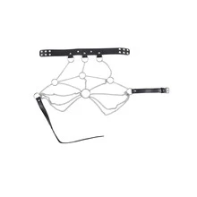 女式胸帶束縛朋克腰帶崇拜女式哥特服吊帶 - 黑色 - 查看 5