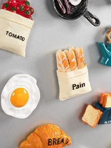 1pc Bread Design Magnetic Refrigerator Sticker - Multicolor - View 3