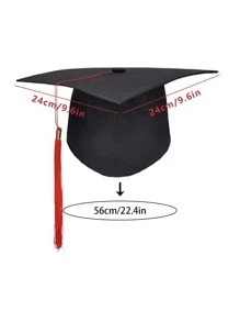 1pc Solid Color Party Hat - Red - View 5