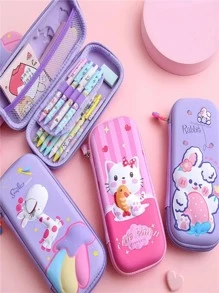 Estuche para lápices de gran capacidad 3D para niñas, de vuelta a la escuela, útiles escolares - Multicolor - Ver 1