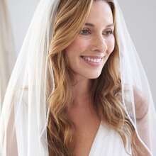 1pc Bridal Pearl Beaded Veil Fall Clothes For Women - Beige - View 2