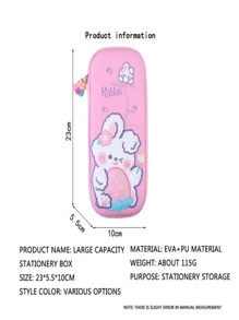 Estuche para lápices de gran capacidad 3D para niñas, de vuelta a la escuela, útiles escolares - Multicolor - Ver 2