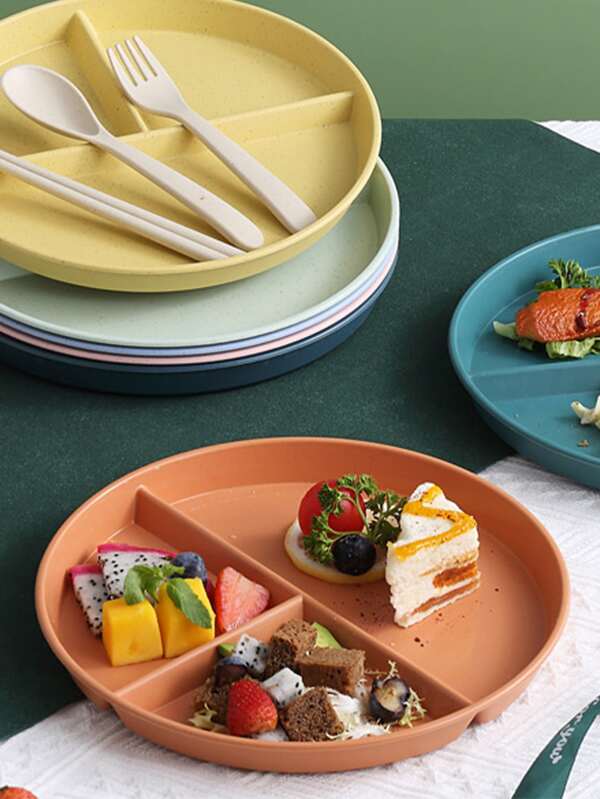 1pc Simple Divided Dinner Plate SHEIN USA