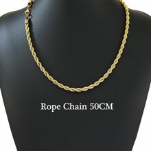 Vòng cổ xương rồng bằng thép không gỉ phong cách châu Âu và Mỹ, thích hợp cho nam và nữ, dây chuyền áo len - Vàng - Xem 2