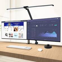 Desk Lamp with Clamp | Swing Arm Desk Light | Eye Caring Table Lamp, Dimmable, 5 Color Modes, Memory, Timer | Modern Architect Desk Lamps for Home Office Study Work Task Drafting Workbench - màu đen - Xem 1
