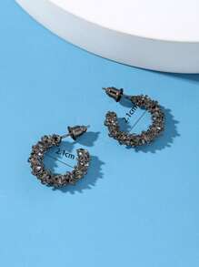 2 pièces Pour Femme Design C Boucle D'oreille Ensemble