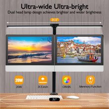 Desk Lamp with Clamp | Swing Arm Desk Light | Eye Caring Table Lamp, Dimmable, 5 Color Modes, Memory, Timer | Modern Architect Desk Lamps for Home Office Study Work Task Drafting Workbench - màu đen - Xem 3