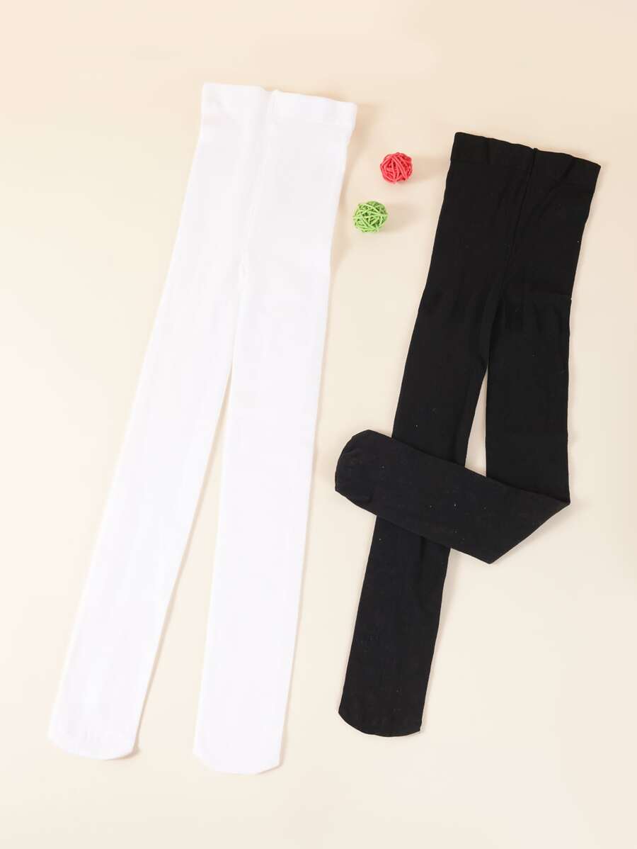 2pairs Kids' Ultra-Thin Breathable Ballet Tights With Foot, Spring And Autumn