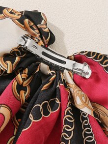 Boho 1入組優雅復古純色大緞帶蝴蝶結發夾，日常穿著、節日禮物、派對必備 - 彩色 - 查看 3