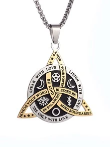 不銹鋼鏤空打結項鍊 - 金色 - 查看 2