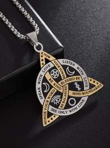 不銹鋼鏤空打結項鍊 - 金色 - 查看 4