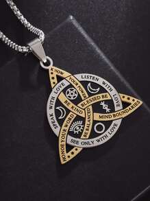 不銹鋼鏤空打結項鍊 - 金色 - 查看 5