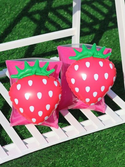 1pair Adults' Inflatable Swimming Arm Bands, Thickened Cylinder Shaped Double Airbag Swimming Aid