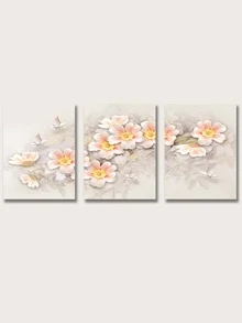 Bộ Của 3 Màu nước Thực vật Tranh không có khung , Tươi & Hiện đại Trang trí Với Vải Polyester Hình chữ nhật Hình dạng Treo tranh , Thích hợp Đối với Phòng khách , Phòng ngủ , Học tập Phòng , Nhà  Đồ trang trí - Nhiều màu - Xem 4