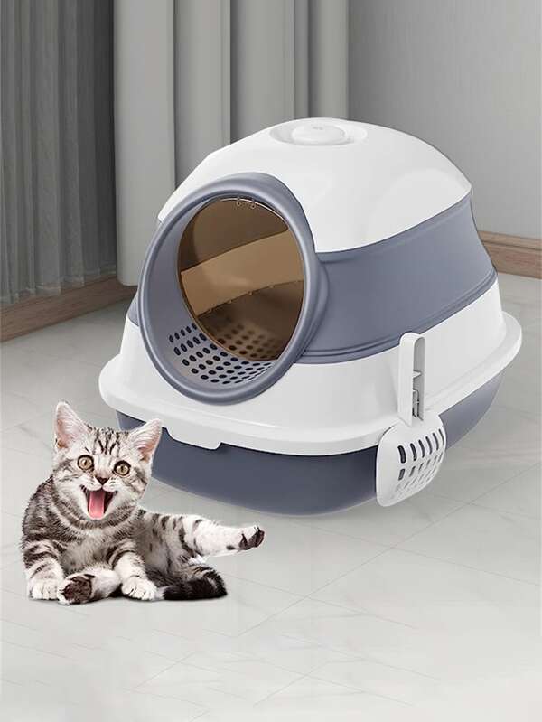 1pc Cat Litter Box With Shovel