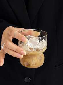 1pc Transparent Glass Mug With Handle - Clear - View 5